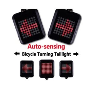 LUZ TRASERA DE BICICLETA DE 64 LED, INDICADOR DE DIRECCION AUTOMATICO RECARGABLE USB.