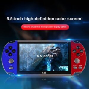 CONSOLA DE JUEGOS PORTATIL RETRO X16, PANTALLA DE 6,5 IN, 8GB, CON 6800 JUEGOS CLASICOS.