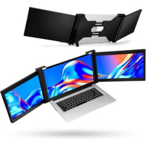 MONITOR EXTERNO PORTATIL DE TRIPLE PANTALLA USB C MONITOR COMPATIBLE CON PC HD 1080P IPS DE 10 A 14,6 PULGADAS.   PANTALLA DE 11,6 PULGADAS
