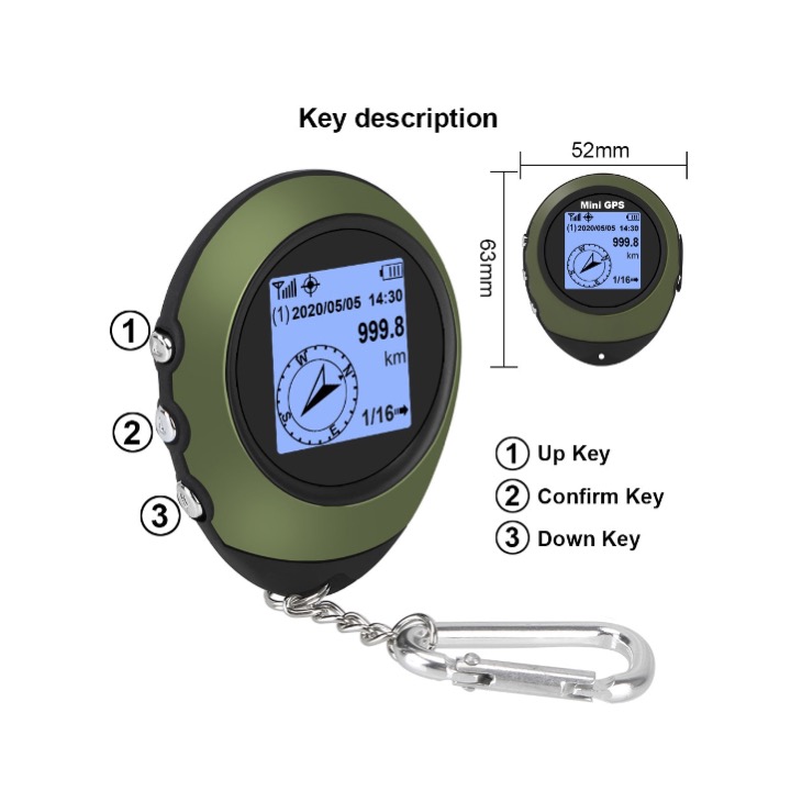 MINI RECEPTOR DE NAVEGACION GPS PORTATIL LOCALIZADOR DE UBICACION USB RECARGABLE CON BRUJULA ELECTRONICA PARA VIAJES AL AIRE LIBRE - Imagen 4