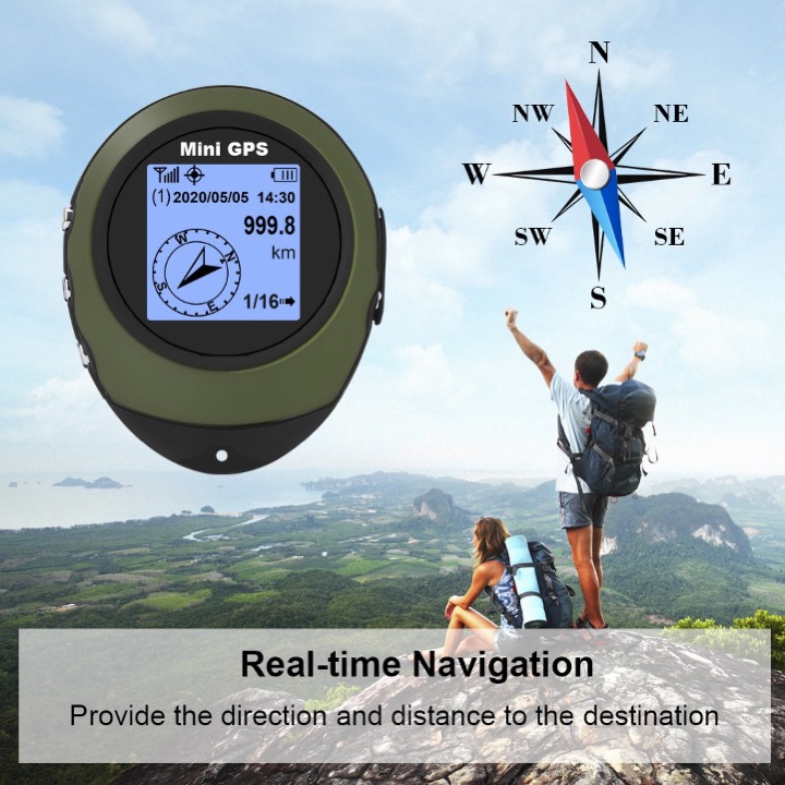 MINI RECEPTOR DE NAVEGACION GPS PORTATIL LOCALIZADOR DE UBICACION USB RECARGABLE CON BRUJULA ELECTRONICA PARA VIAJES AL AIRE LIBRE - Imagen 5